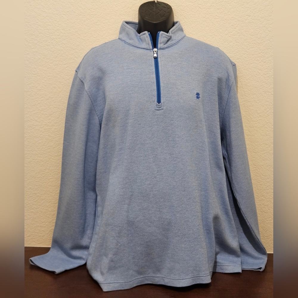 Izod Men's Light Blue Zip-Up Sweater